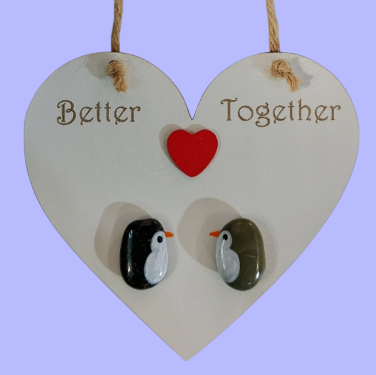 Penguin Heart Plaque - Better Together | Little Salty Seahorse