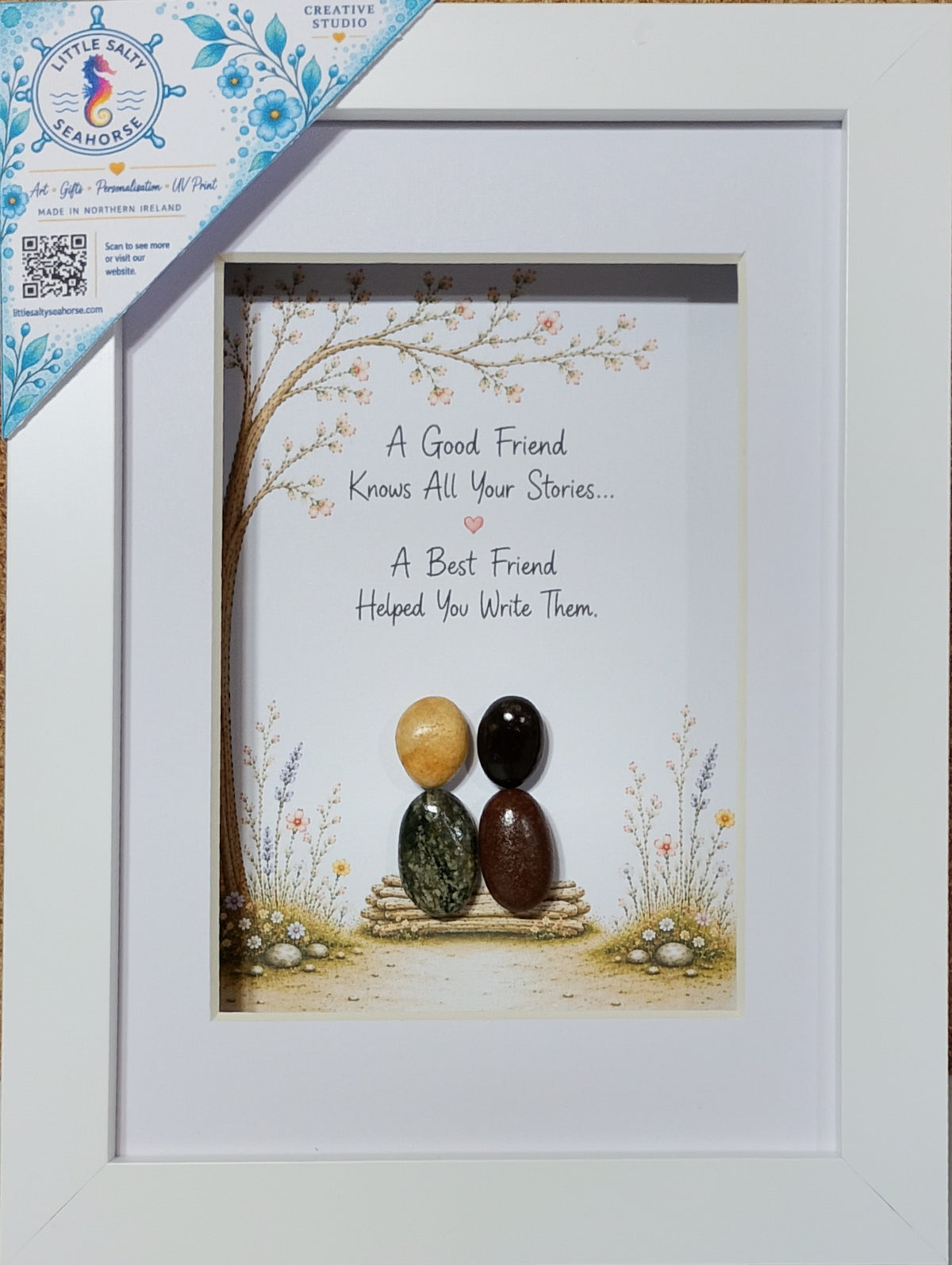 Best friends pebble art