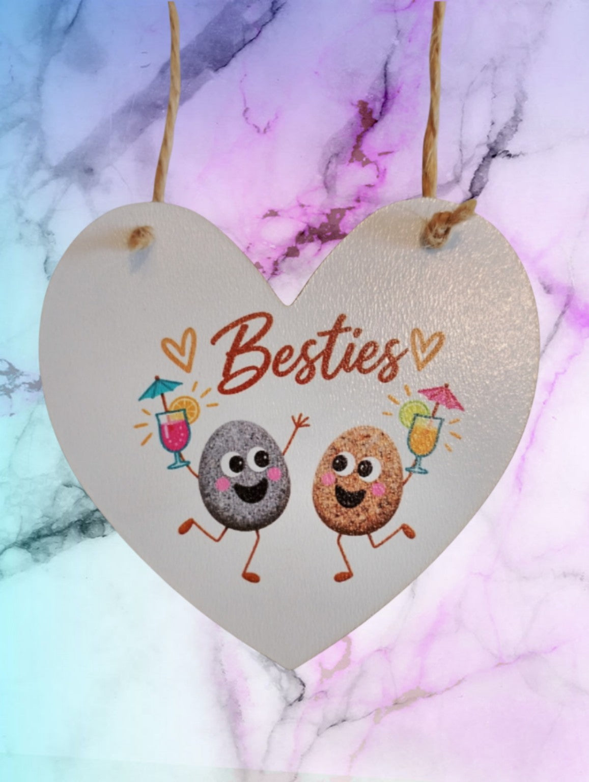 Besties mini friendship hanging heart
