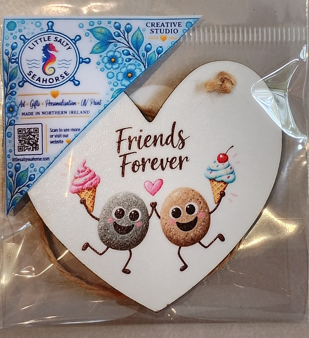Friends Forever mini friendship hanging heart