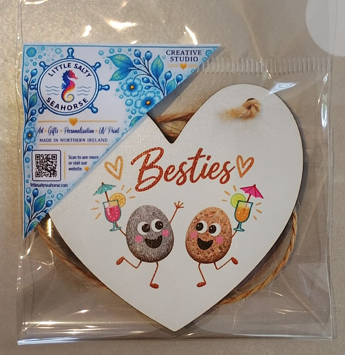 Besties mini friendship hanging heart