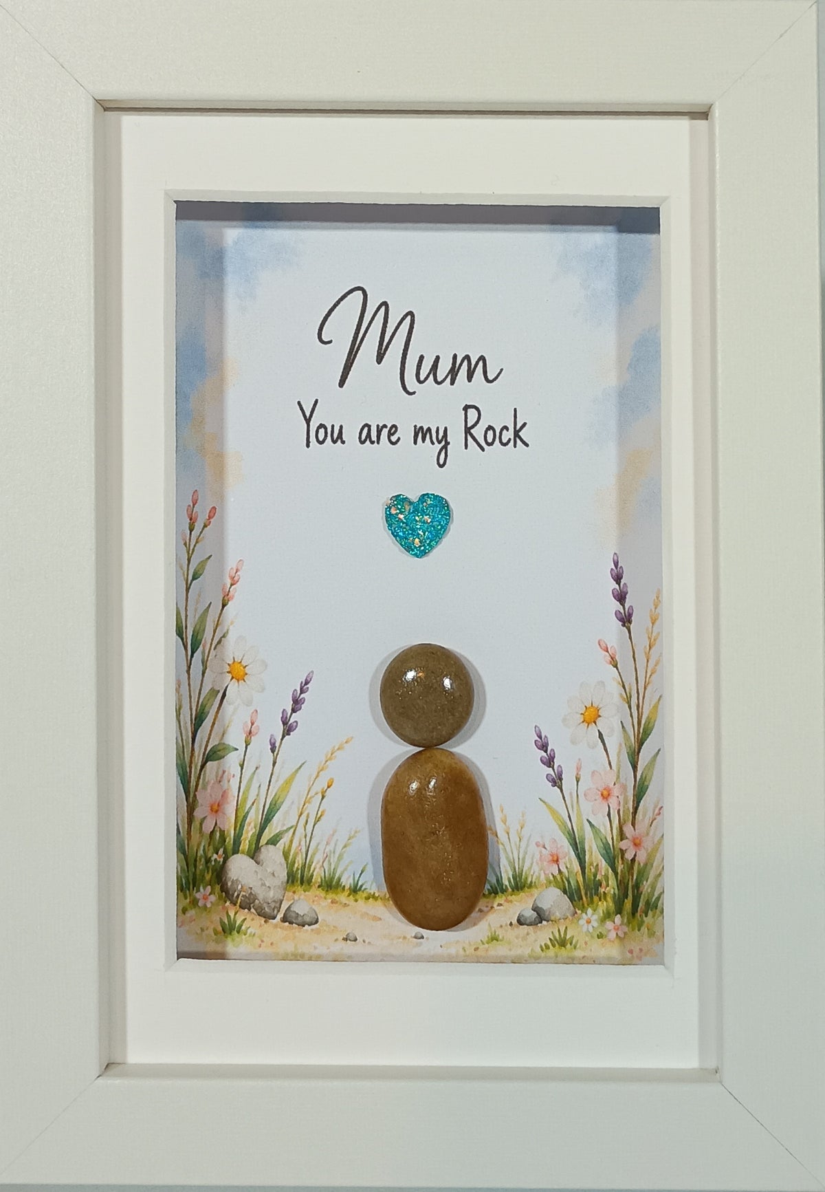 Mum, Mother, Mom gift; Irish Pebble Art; Sea-glass art; Unique Handmade Gifts;