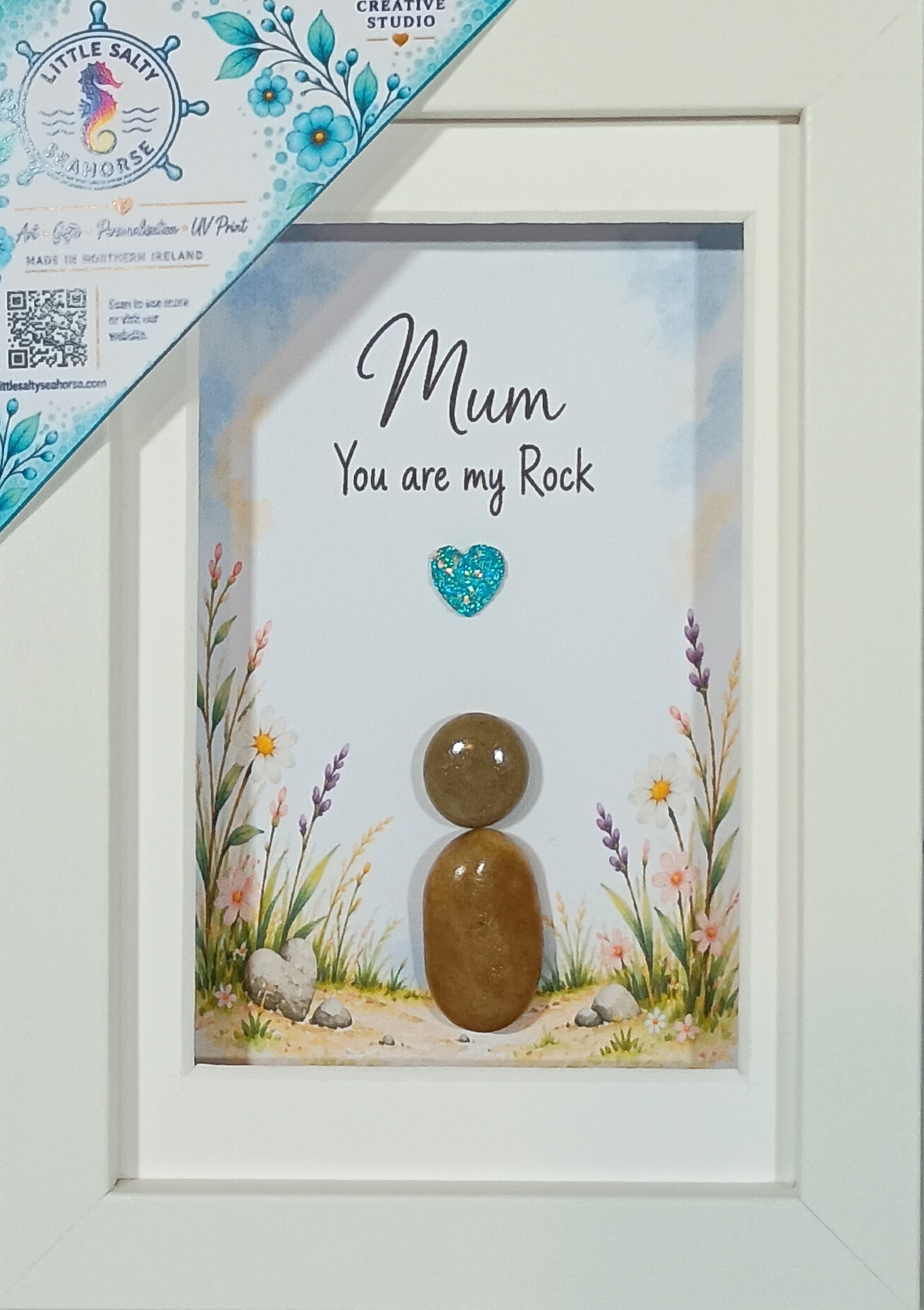 Mum, Mother, Mom gift; Irish Pebble Art; Sea-glass art; Unique Handmade Gifts;