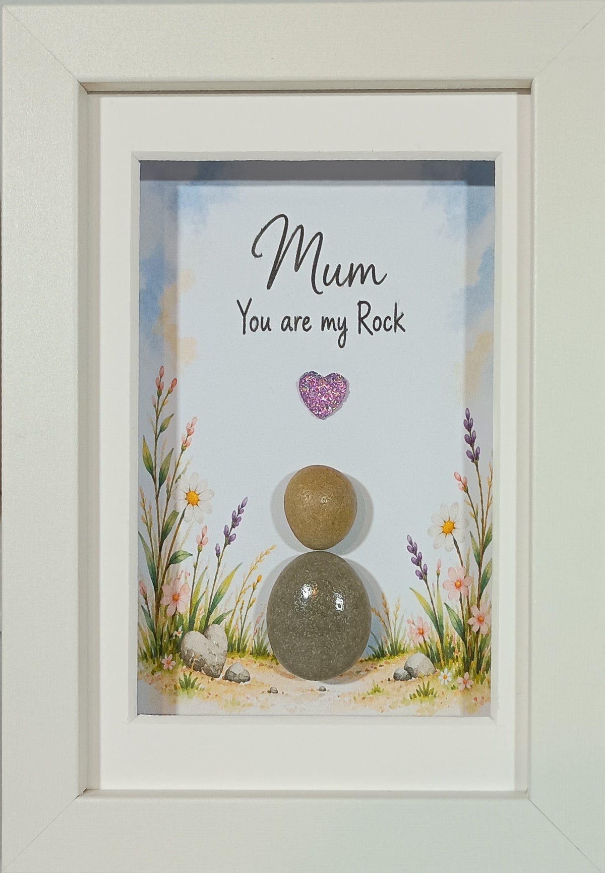 Mum, Mother, Mom gift; Irish Pebble Art; Sea-glass art; Unique Handmade Gifts;