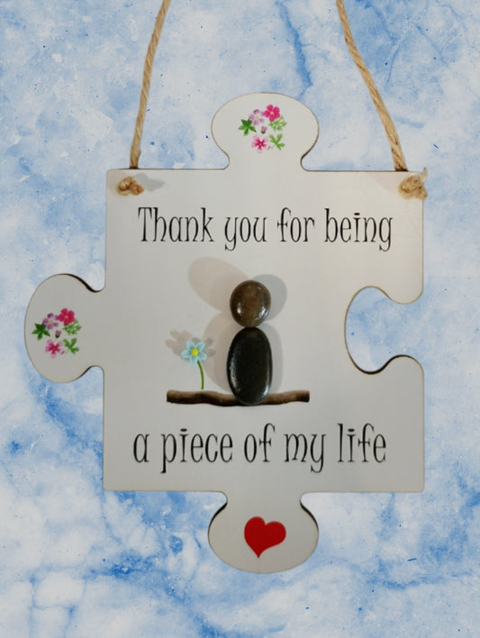 Jigsaw Hanging Sign Thank You Gift | Little Salty Seahorse