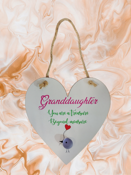 Grandchild Heart Plaque Gift | Little Salty Seahorse