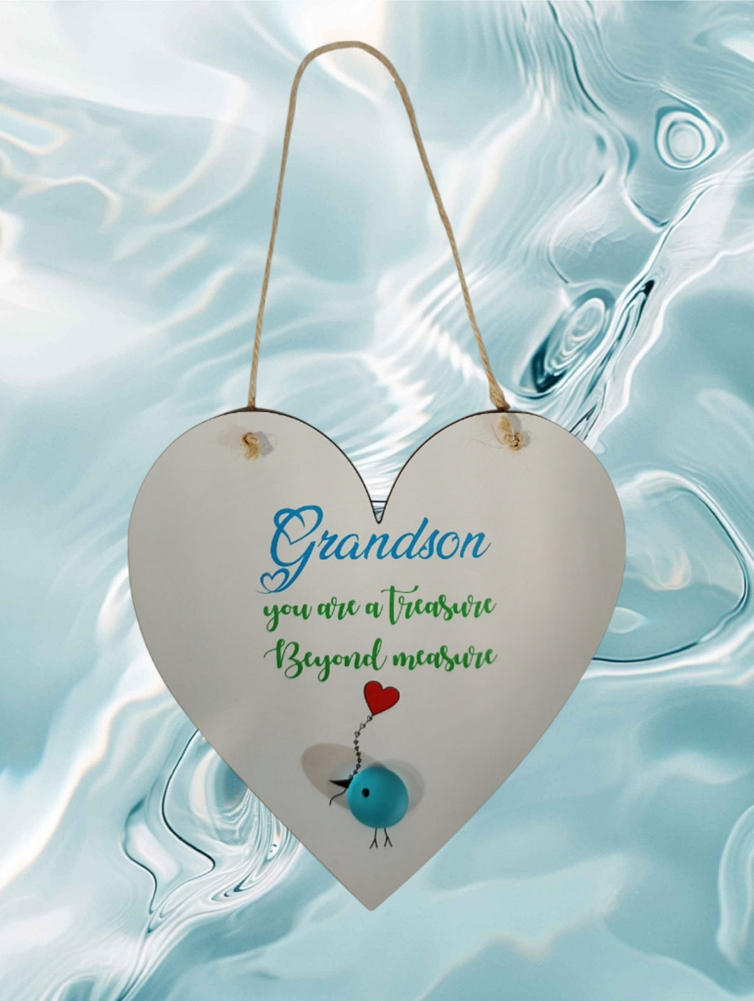 Grandchild Heart Plaque Gift | Little Salty Seahorse