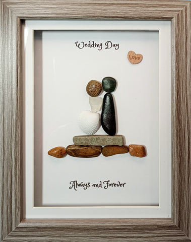 Wedding; Pebble art wedding gift;
