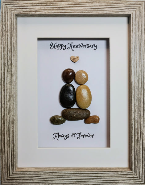 Anniversary Pebble Art Picture