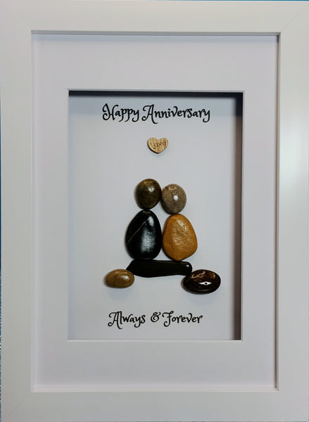 Anniversary Pebble Art Picture