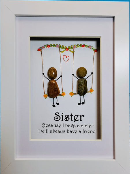 Sisters Pebble Art