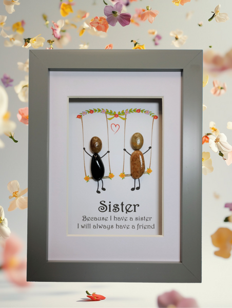 Sisters Pebble Art