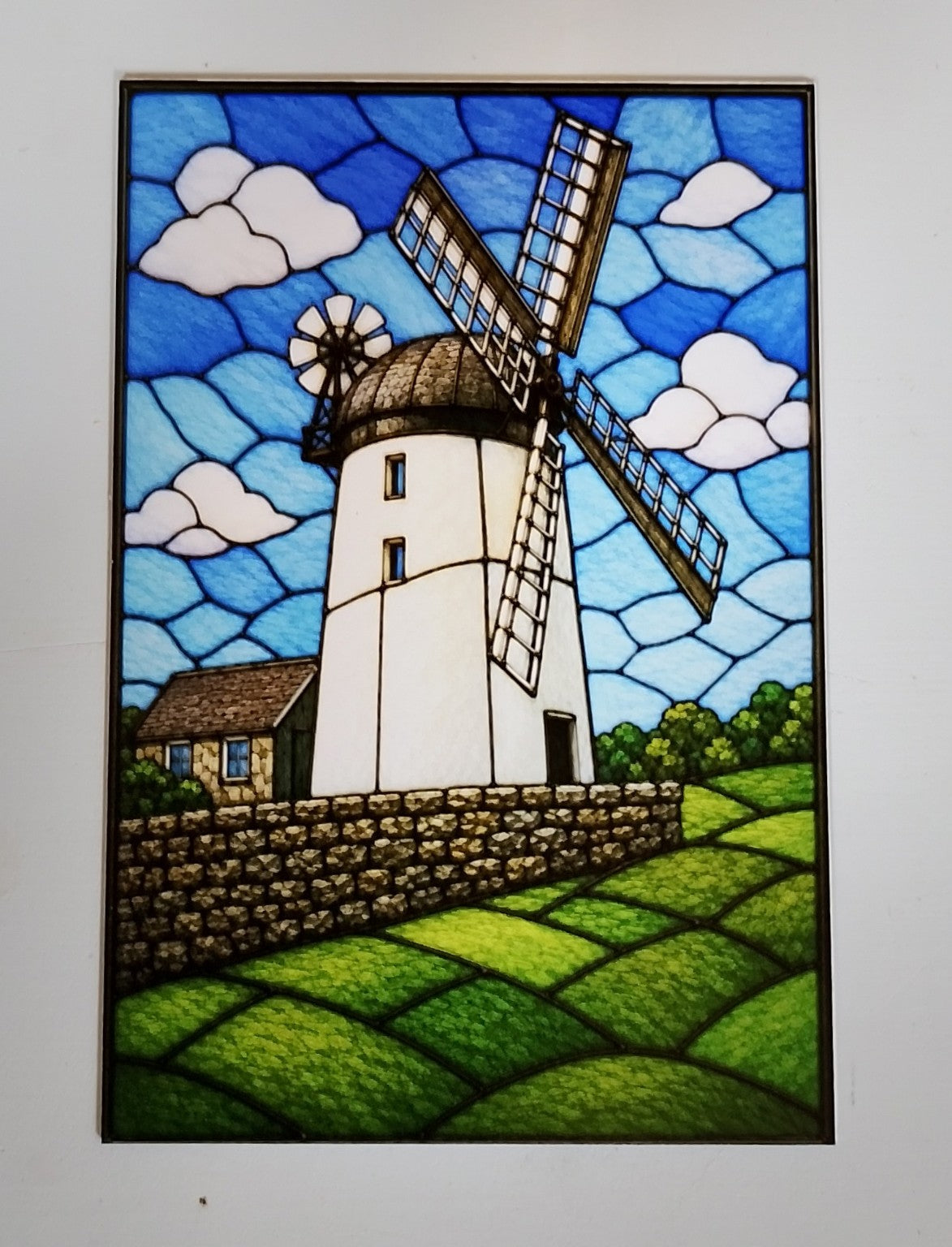 Additional view of Ballycopeland Windmill stained glass effect print