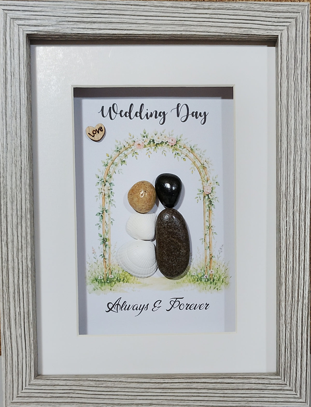 Wedding; Pebble art wedding gift;