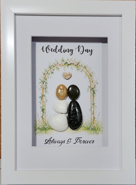 Wedding; Pebble art wedding gift;