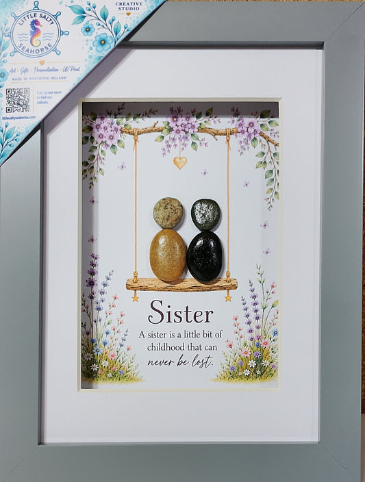 Sisters Pebble Art