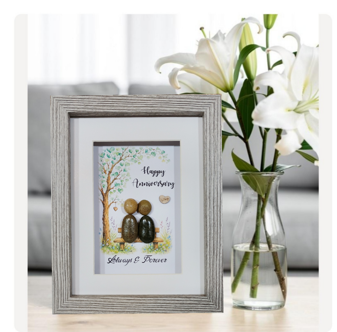 Anniversary; Irish Pebble Art; Sea-glass art; Unique Handmade Gifts;
