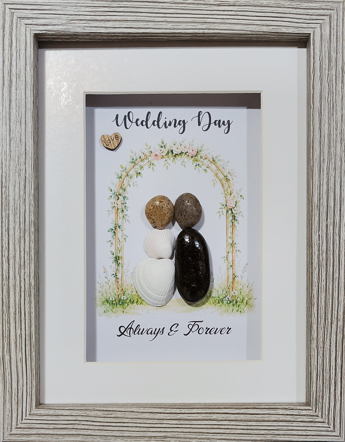 Wedding; Pebble art wedding gift;