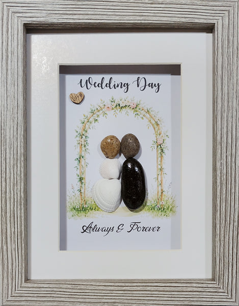 Wedding; Pebble art wedding gift;