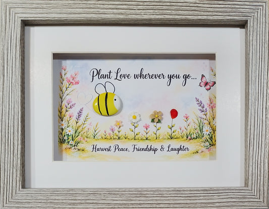 Garden, Bee pebble art