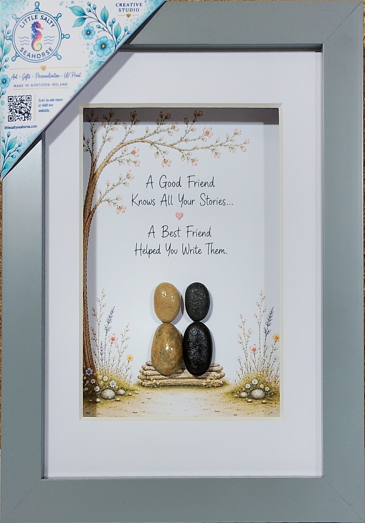 Best friends pebble art