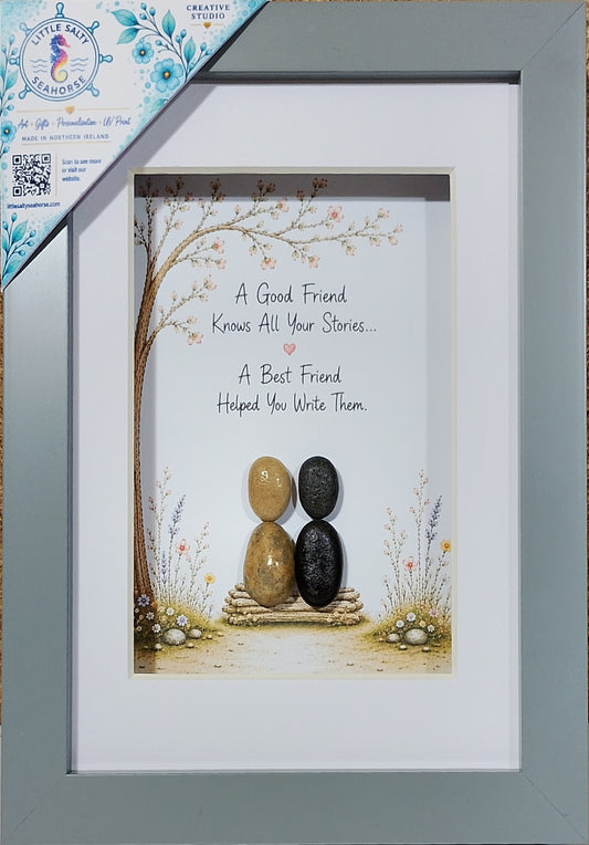 Best friends pebble art