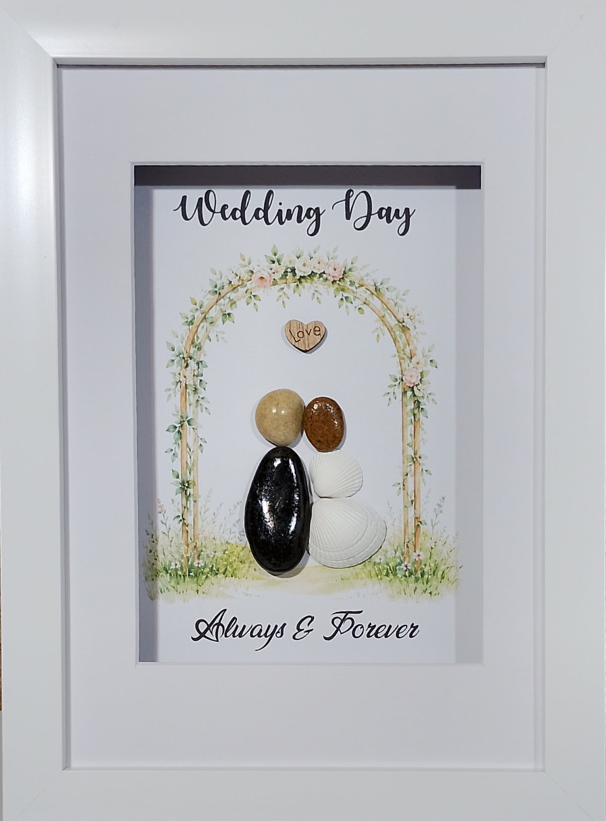 Wedding; Pebble art wedding gift;