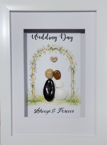 Wedding; Pebble art wedding gift;