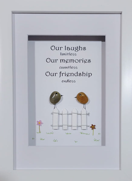 Friendship pebble art