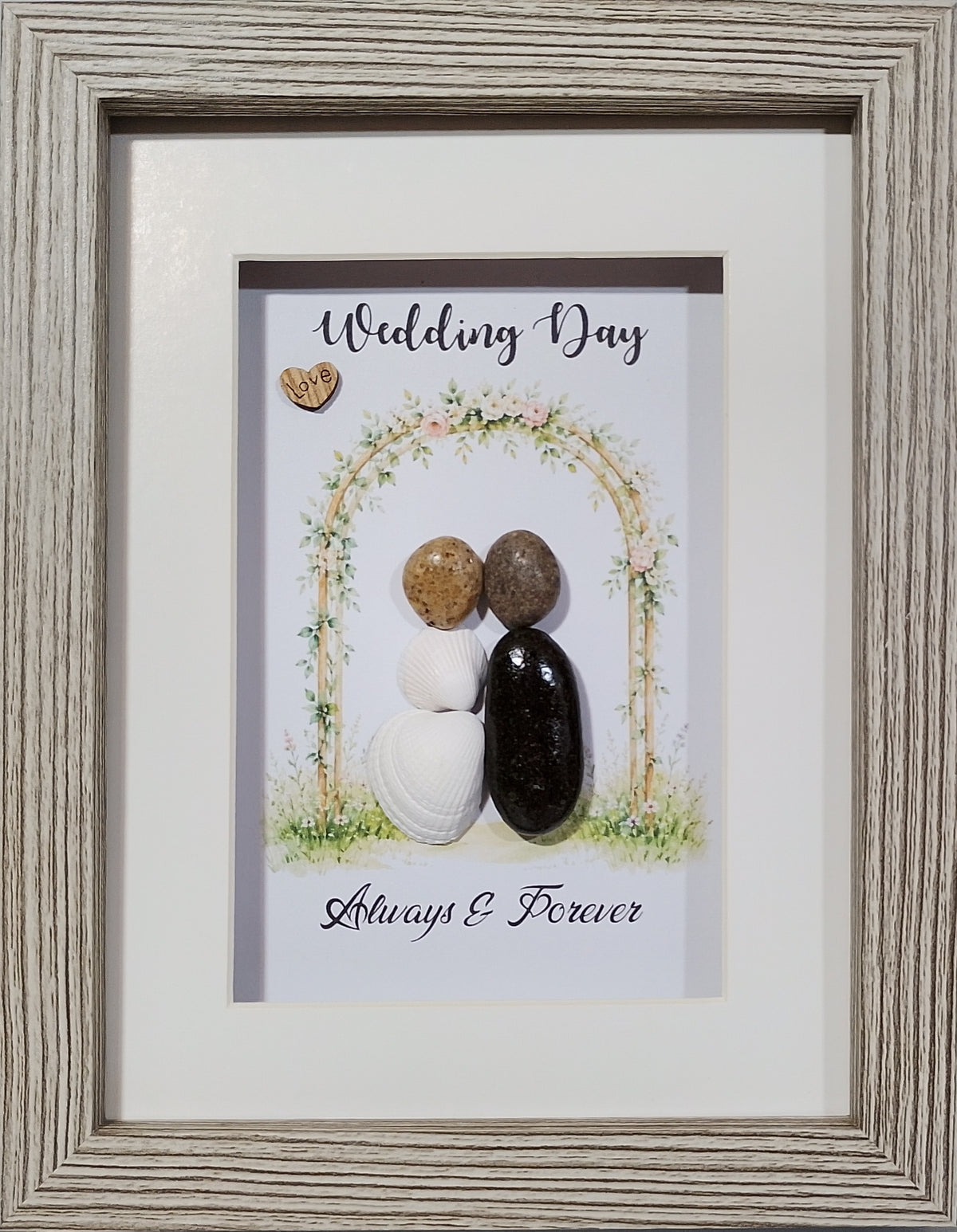 Wedding; Pebble art wedding gift;