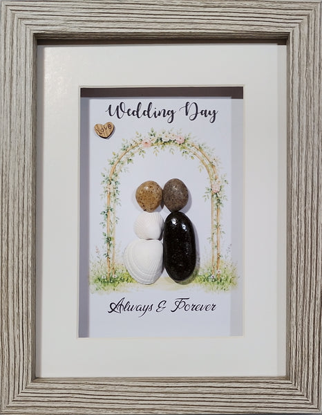 Wedding; Pebble art wedding gift;