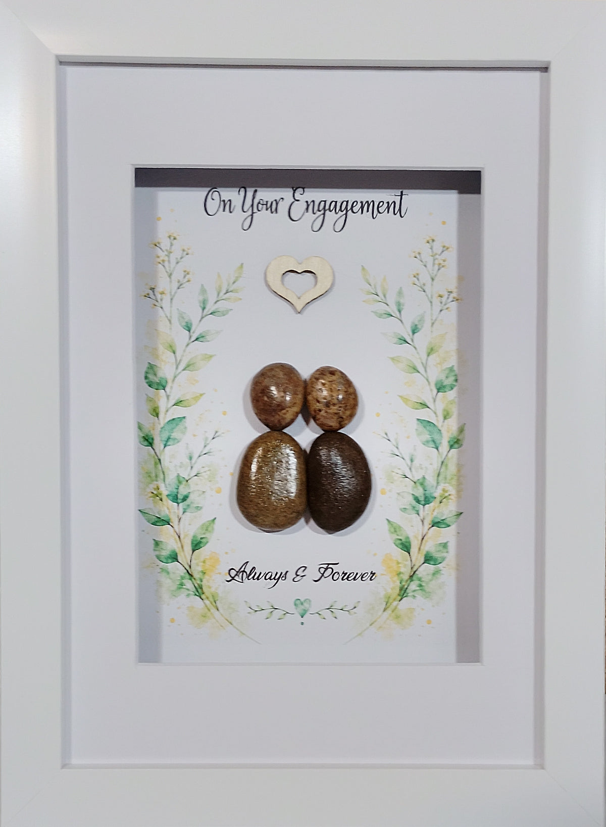 Engagement gift; Irish Pebble Art; Sea-glass art; Unique Handmade Gifts;