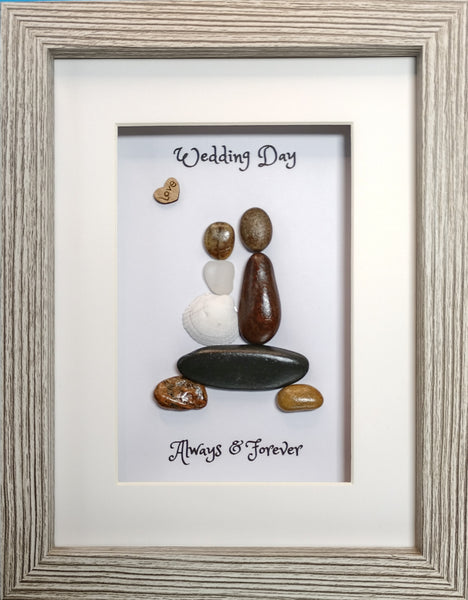 Wedding; Pebble art wedding gift;