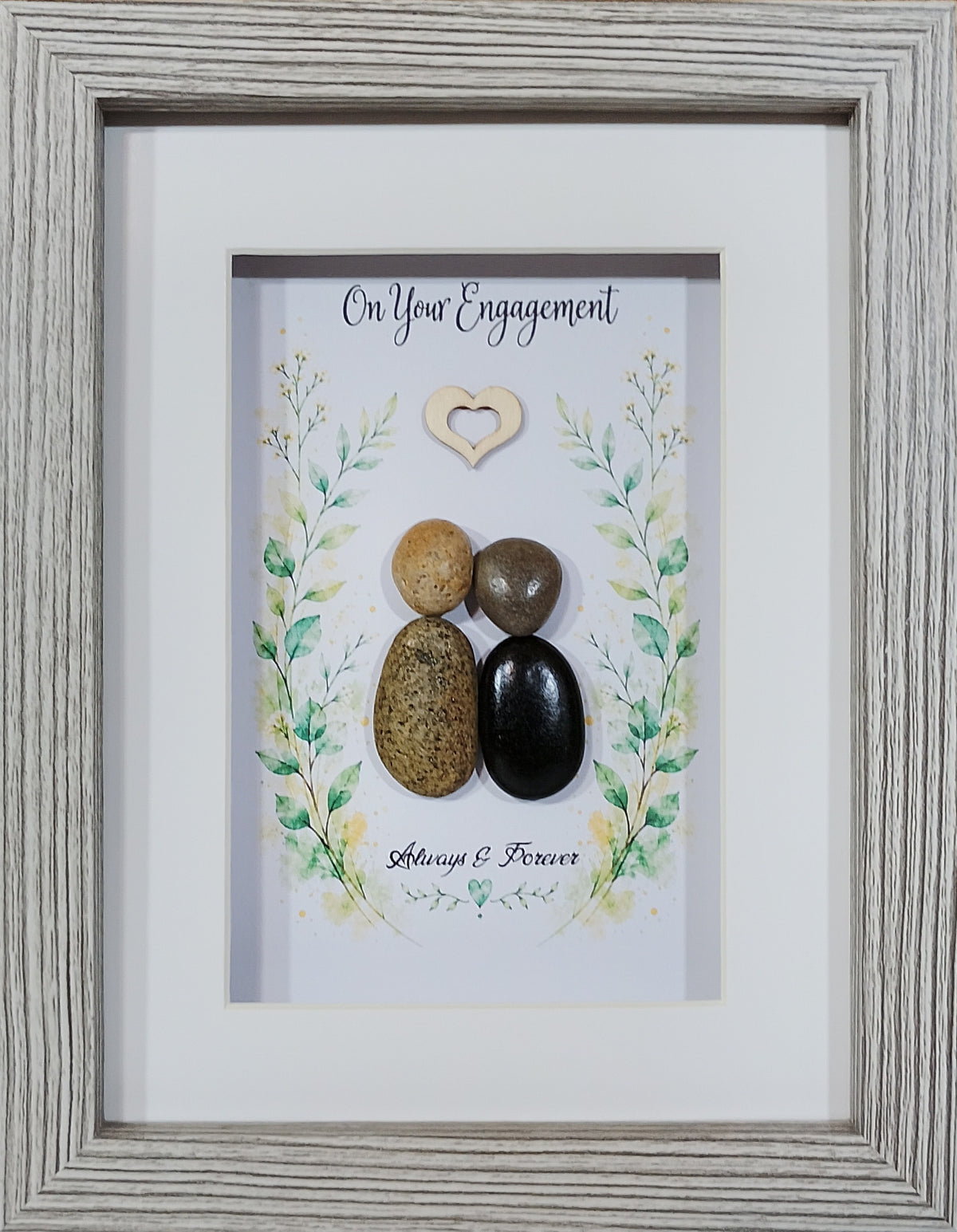 Engagement gift; Irish Pebble Art; Sea-glass art; Unique Handmade Gifts;